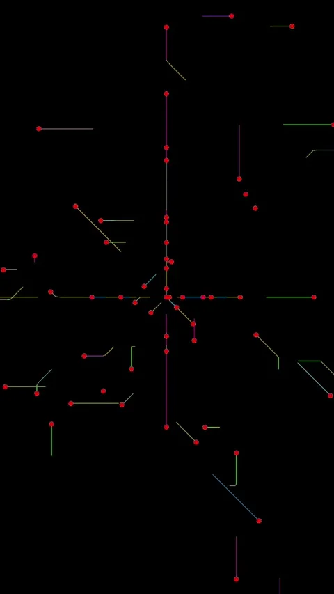 Colorful circuit board with data flow animation Видео 333505025
