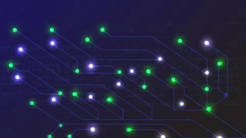 Colorful circuit board pattern internet connection technology illustration .. Stockillustratie