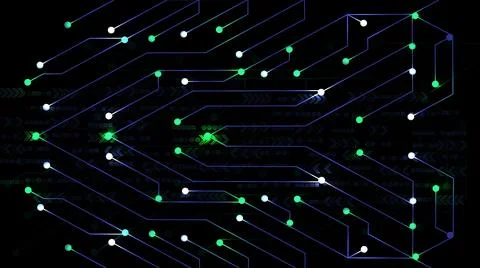 Colorful circuit board pattern internet connection technology illustration .. Stock Illustration
