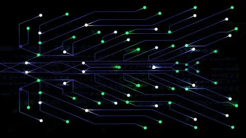 Colorful circuit board pattern internet connection technology illustration .. Stock Illustration