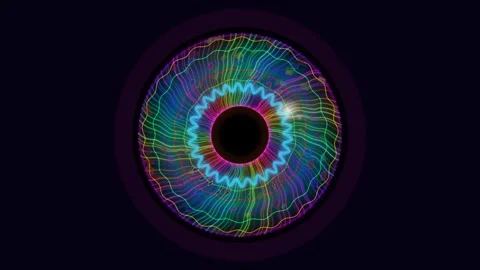 Colorful circular abstract design with glowing lines and pattern Stock Footage 337301675