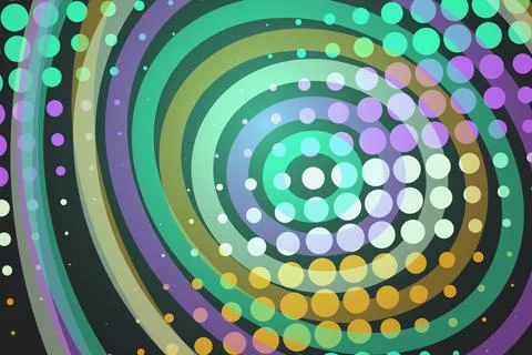 Colorful circular abstract pattern with dots and swirls Stock Photos