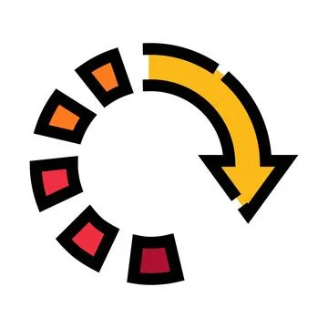 Colorful circular arrow indicating refresh, reload, or processing status Stock Illustration