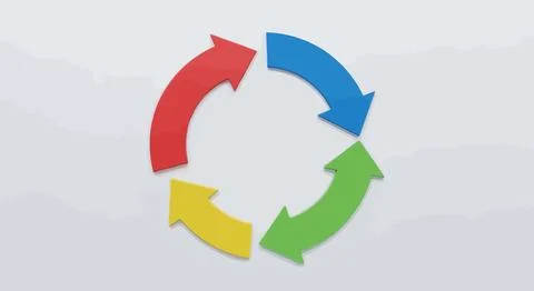 Colorful circular arrows in cycle Stock Illustration