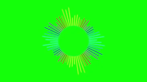 Colorful circular audio spectrum equalizer animation on green screen backgr.. 库存影片 344858537