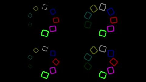 Colorful circular buffering motion graphics with plain black background Stock Footage 312318472