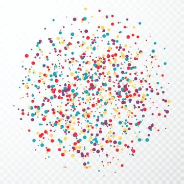 Colorful circular confetti splash. Vector illustration isolated on transparen Stock Illustration