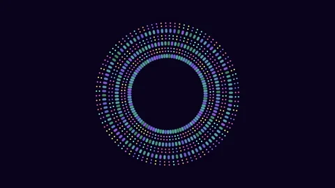 Colorful circular dot pattern purple, pink, blue, and green dots Stock Footage 316759506