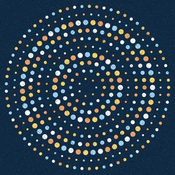 Colorful circular dots pattern with gradient background for creative design Stock Illustration