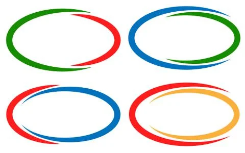 Colorful circular frames / banner elements. Set of 4 version. Stock Illustration