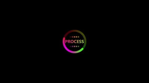 Colorful Circular Gradient Animation with Process Text and Dots in Modern S.. Stock-Footage 341008387