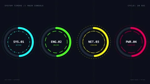 Colorful Circular Graphics Collection Stock Footage 339391475