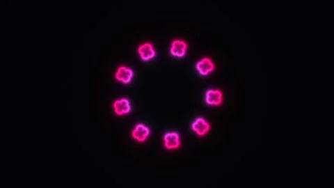 Colorful circular light pattern on a dark background Stock Footage 338318078