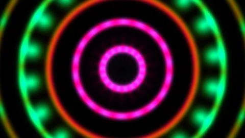 Colorful circular light patterns create vibrant visual Stock Footage 338011046