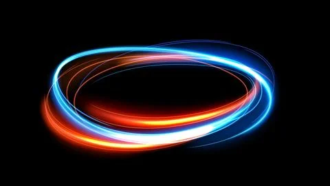 Colorful Circular Light Trails, Long Time Exposure Motion Blur Effect, Vect.. Stock Illustration