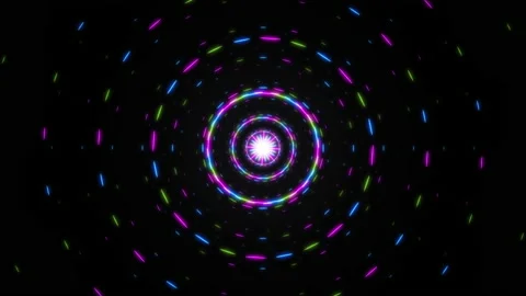 Colorful circular lines abstract motion background. Seamless loop 動画素材 236180745