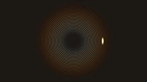 Colorful circular lines create a pattern on dark background Vídeo Stock 338130488