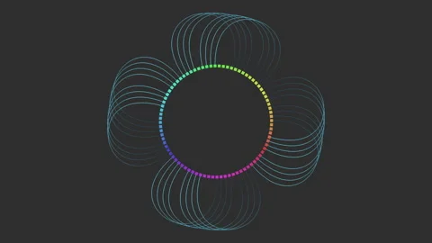Colorful circular lines on dark background 動画素材 263540761