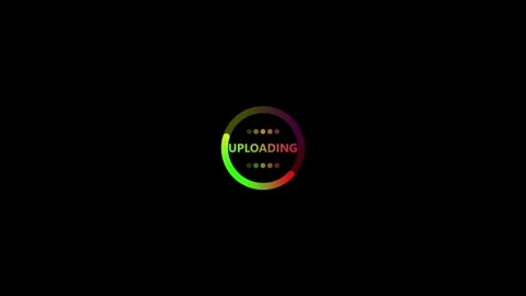 Colorful Circular Loading Animation with Dots and Text Uploading on Black B.. 스톡 동영상 341008389