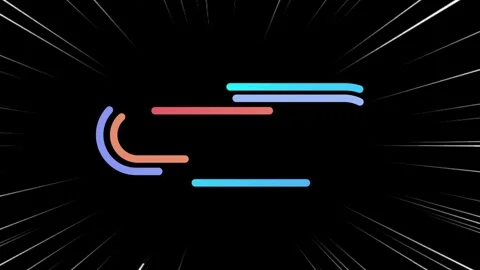 Colorful circular loading animation with radial speed lines on a black Stock Footage 346218224