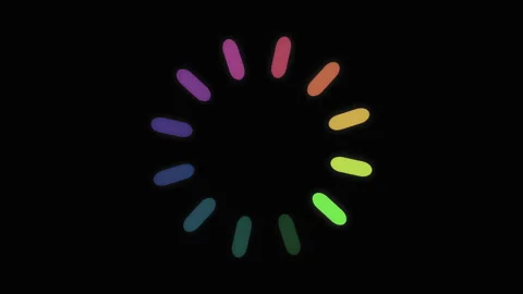 Colorful Circular Loading Spinner Animation Icon on Black Background Stock Footage 342319256