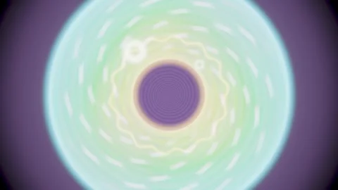 Colorful circular motion with light effects in a digital design Stock Footage 337377982