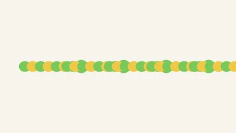 Colorful circular pattern alternating green and yellow dots on white backgrou Stock Illustration