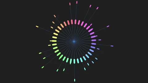 Colorful circular pattern on black background Stock Footage 251949582