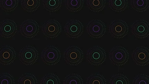 Colorful circular pattern on a black background Stock Footage 297603331