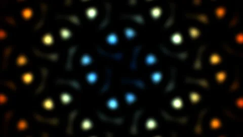 Colorful circular pattern with blurred lights in dark Stock Footage 338010237