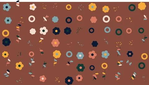 Colorful circular pattern with dots and lines Stock Illustration