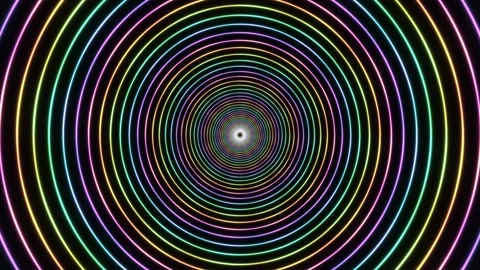 Colorful circular pattern with light effects in a dark Stock Footage 337937506