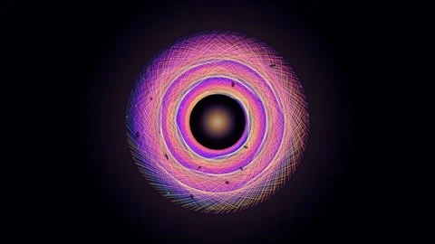 Colorful circular pattern with lines radiating from the center Stock Footage 337064348