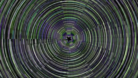 Colorful circular pattern with lines twisting and rotating Stock Footage 339490607
