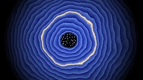 Colorful circular pattern with ripples and lines forming a Stock Footage 338289018