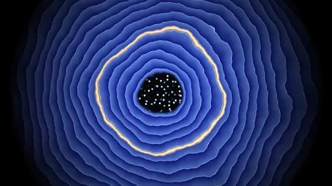Colorful circular pattern with ripples and lines forming a Stock Footage 338289823