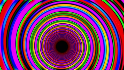 Colorful circular pattern of tunnel animation background Stock Footage 208625684