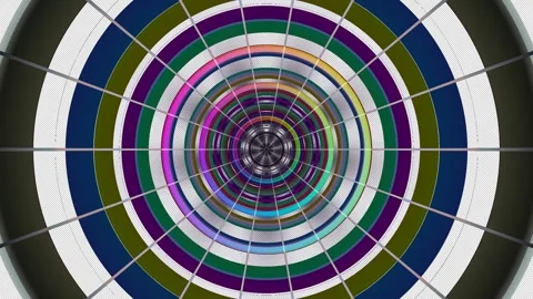 Colorful circular patterns create dynamic visual effects Stock Footage 340347873