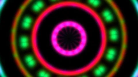Colorful circular patterns create a vibrant visual effect Stock Footage 338039292
