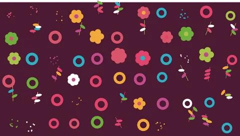 Colorful circular patterns with dots design Stock Illustration