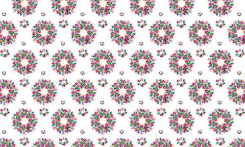 Colorful circular patterns on gift wrapping paper. Illustrazione stock