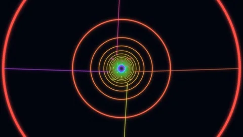 Colorful circular patterns in motion create visual depth Stock Footage 336995351