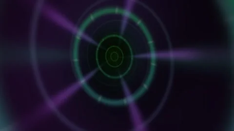 Colorful circular patterns move and shift in a digital Stock Footage 340334937
