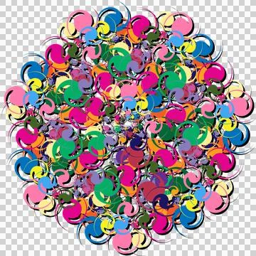 Colorful circular patterns swirl and overlap. Stockillustratie