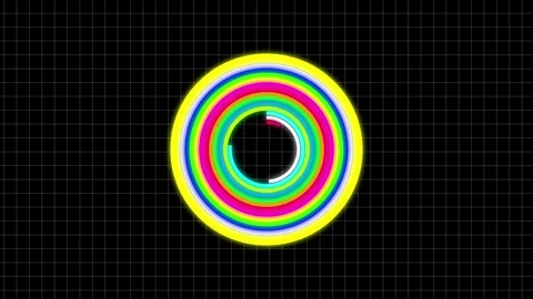 Colorful circular radar icon multiple concentric rings and segmented arcs i.. Stock Footage 333586251
