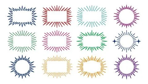 Colorful circular vector icons showing directional arrows in a radial pattern Stock Illustration