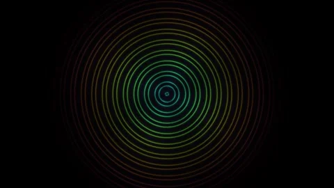 Colorful circular wave motion seamless loop for visuals Stock Footage 340780497