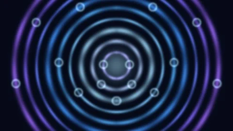 Colorful circular wave patterns on a dark background Stock Footage 340291129