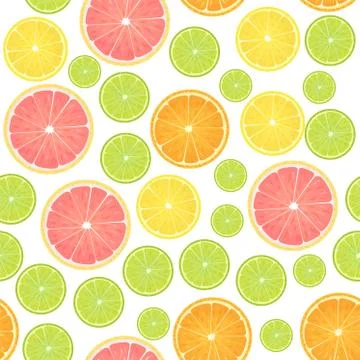 Colorful citrus Lemon seamless pattern. イラスト素材