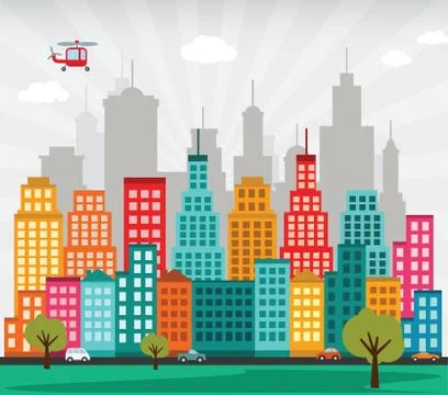 Colorful city Stock Illustration